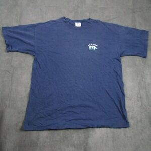 H.L. Miller T-Shirt Mens XL Blue Alaska Polar Bear Vintage Made in USA